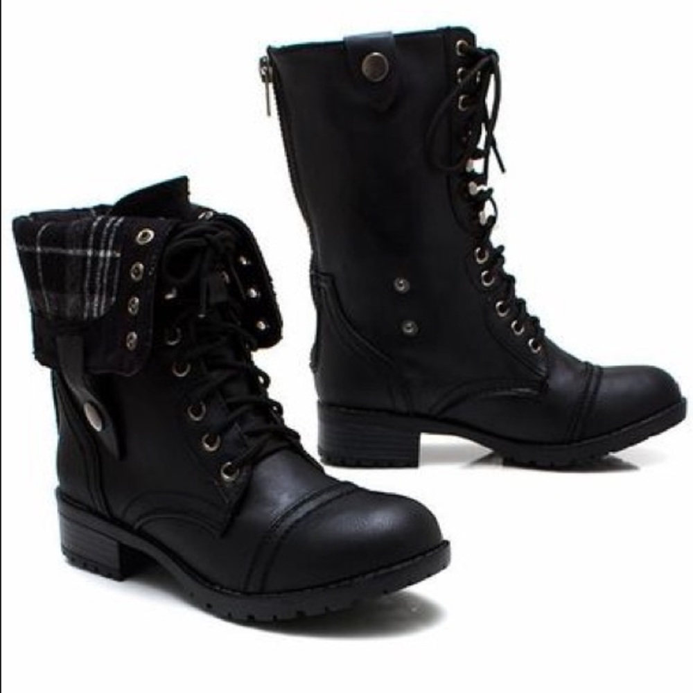Black combat boots - size 8.5